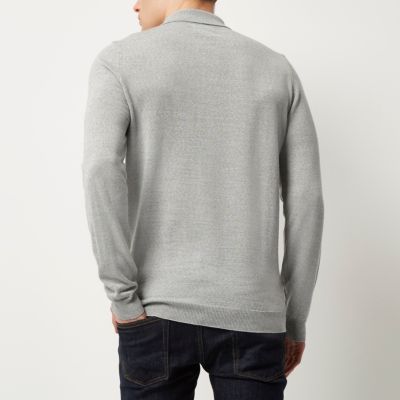 Grey merino wool blend jumper